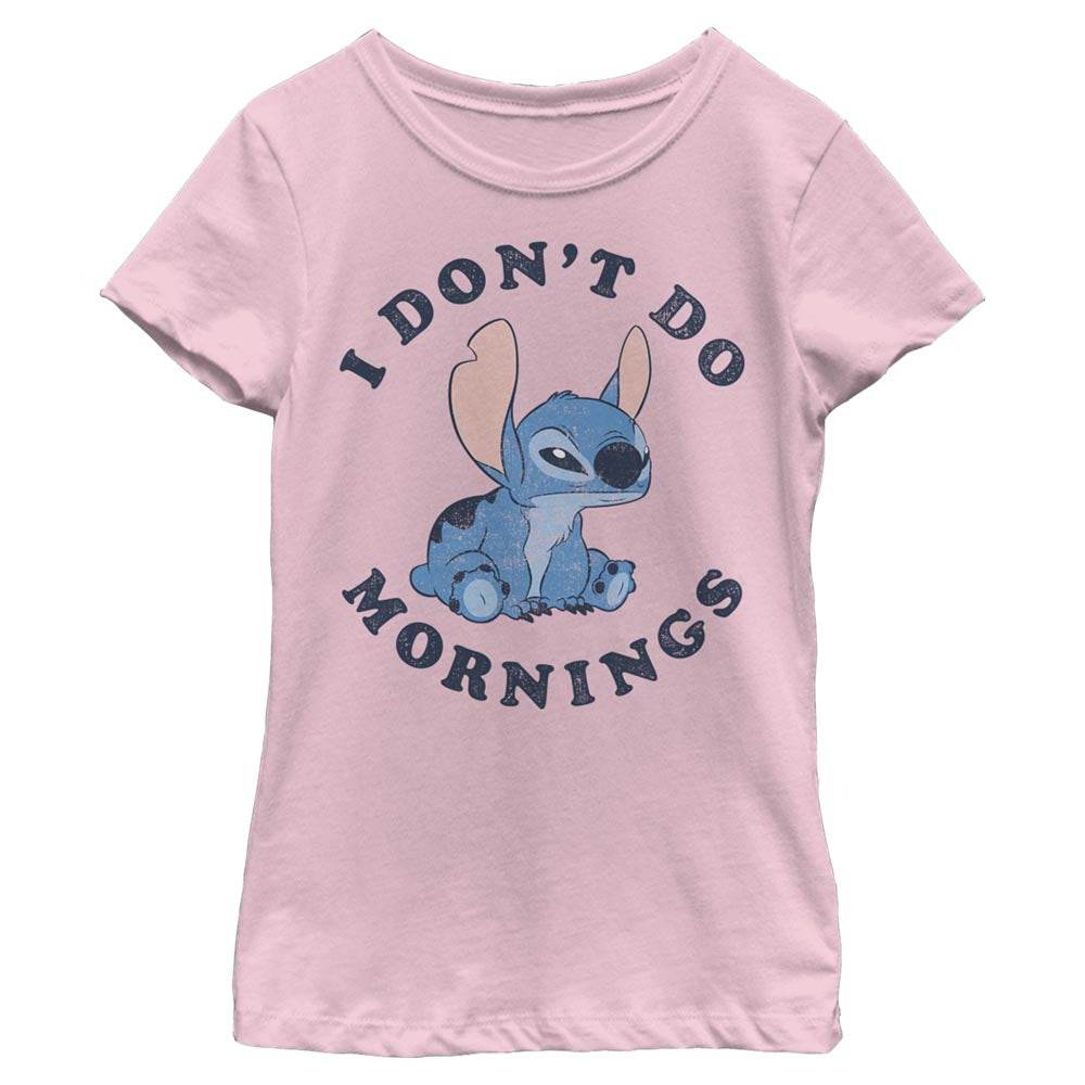 Girl's Disney Stitch Mornings T-Shirt - MARVEL PRODUCTS AND MORE