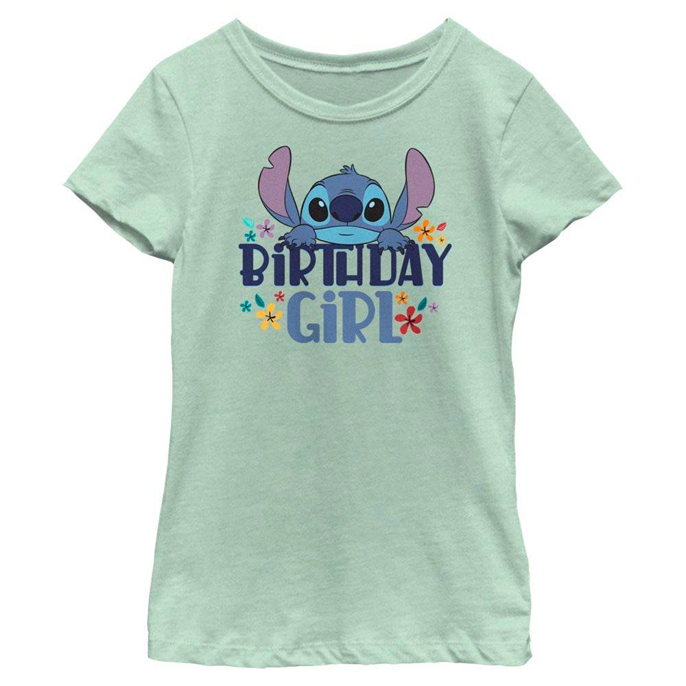Girl's Disney Bday Girl Stitch T-Shirt - MARVEL PRODUCTS AND MORE