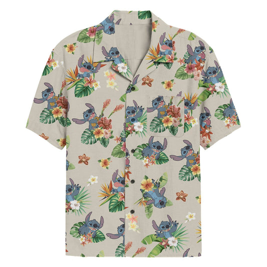 Men's Disney Stitch Tropical Button Up Woven - MARVEL PRODUCTS AND MORE