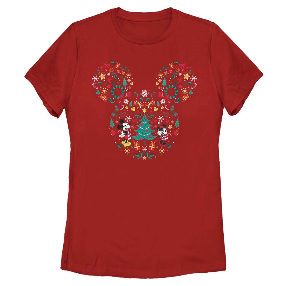 Women's Disney Christmas Silhouette T-Shirt - MARVEL PRODUCTS AND MORE
