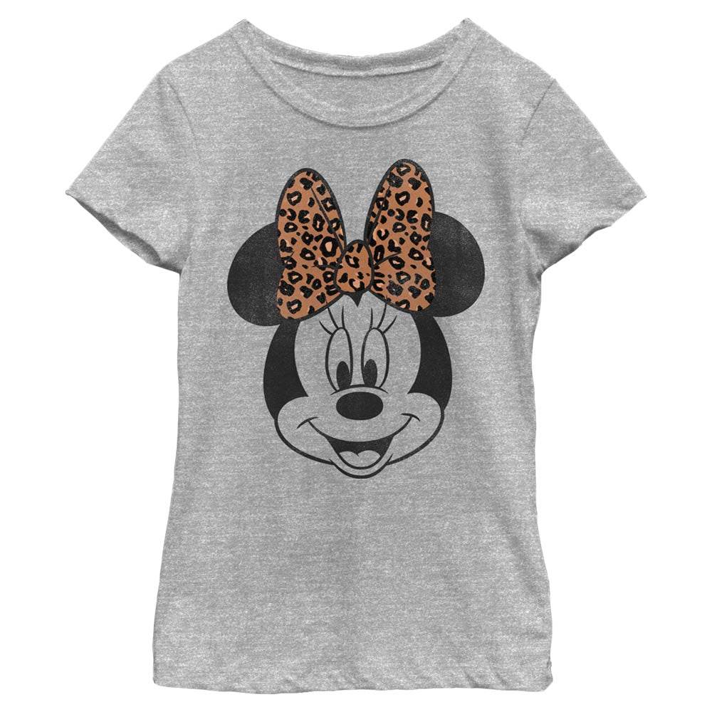 Girl's Disney Minnie Mouse Cheetah Print Bow T-Shirt - MARVEL PRODUCTS AND MORE