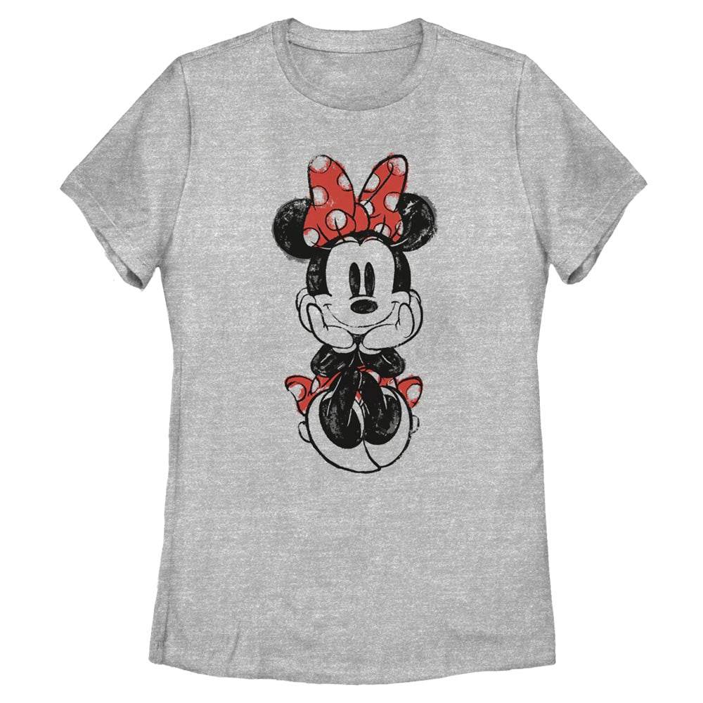 Women's Disney Sitting Minnie Sketch T-Shirt - MARVEL PRODUCTS AND MORE