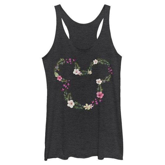 Junior's Disney Floral Mouse Frame Tank Top - MARVEL PRODUCTS AND MORE