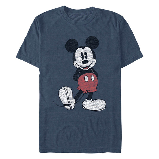 Men's Disney Mickey Pose - NAVY HTR T-Shirt - MARVEL PRODUCTS AND MORE