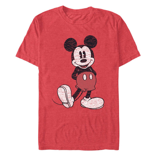 Men's Disney Mickey Pose - RED HTR T-Shirt - MARVEL PRODUCTS AND MORE