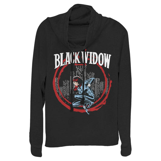 Junior's Marvel Widow in Circle Cowl Neck - MARVEL PRODUCTS AND MORE