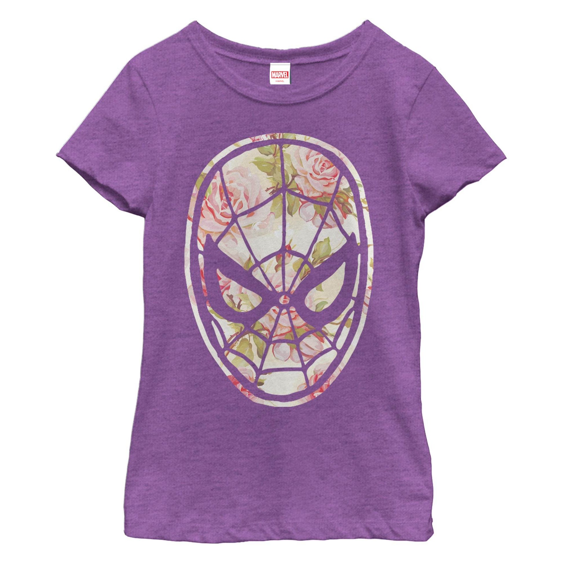 Girl's Marvel Light Floral Spidey T-Shirt - MARVEL PRODUCTS AND MORE