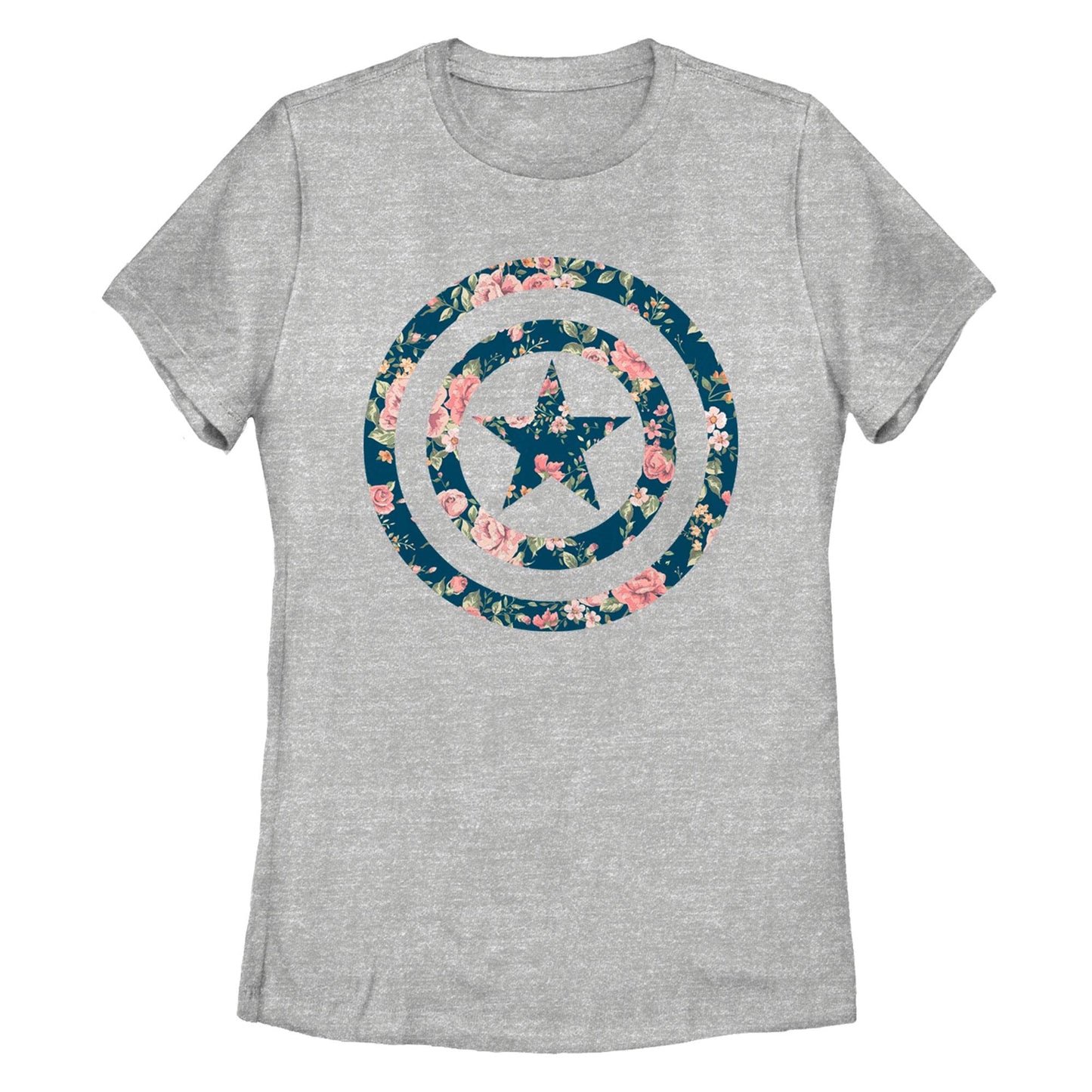 Women's Marvel Captain Floral T-Shirt - MARVEL PRODUCTS AND MORE