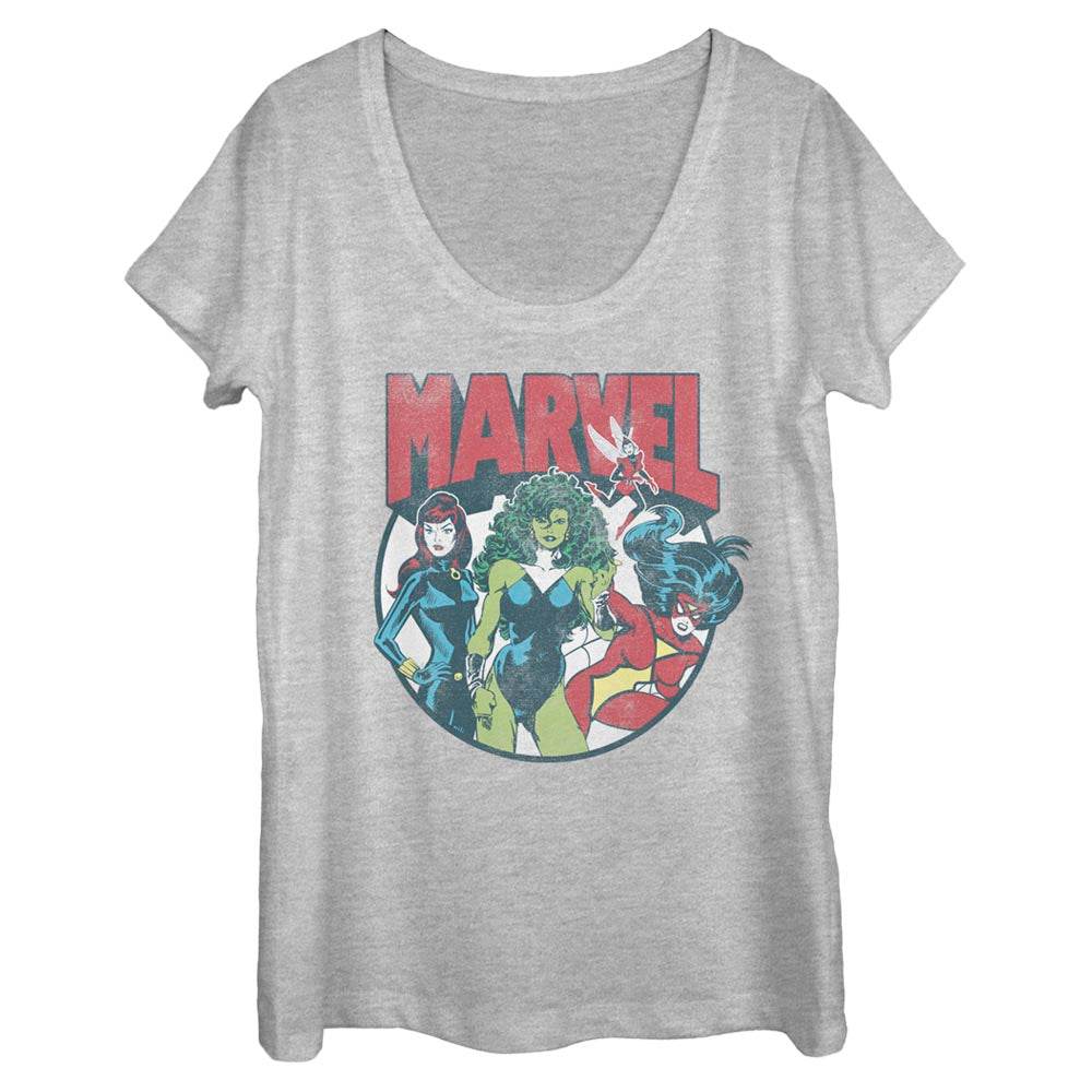 Women's Marvel Marvel Gals Scoop Neck T-Shirt - MARVEL PRODUCTS AND MORE
