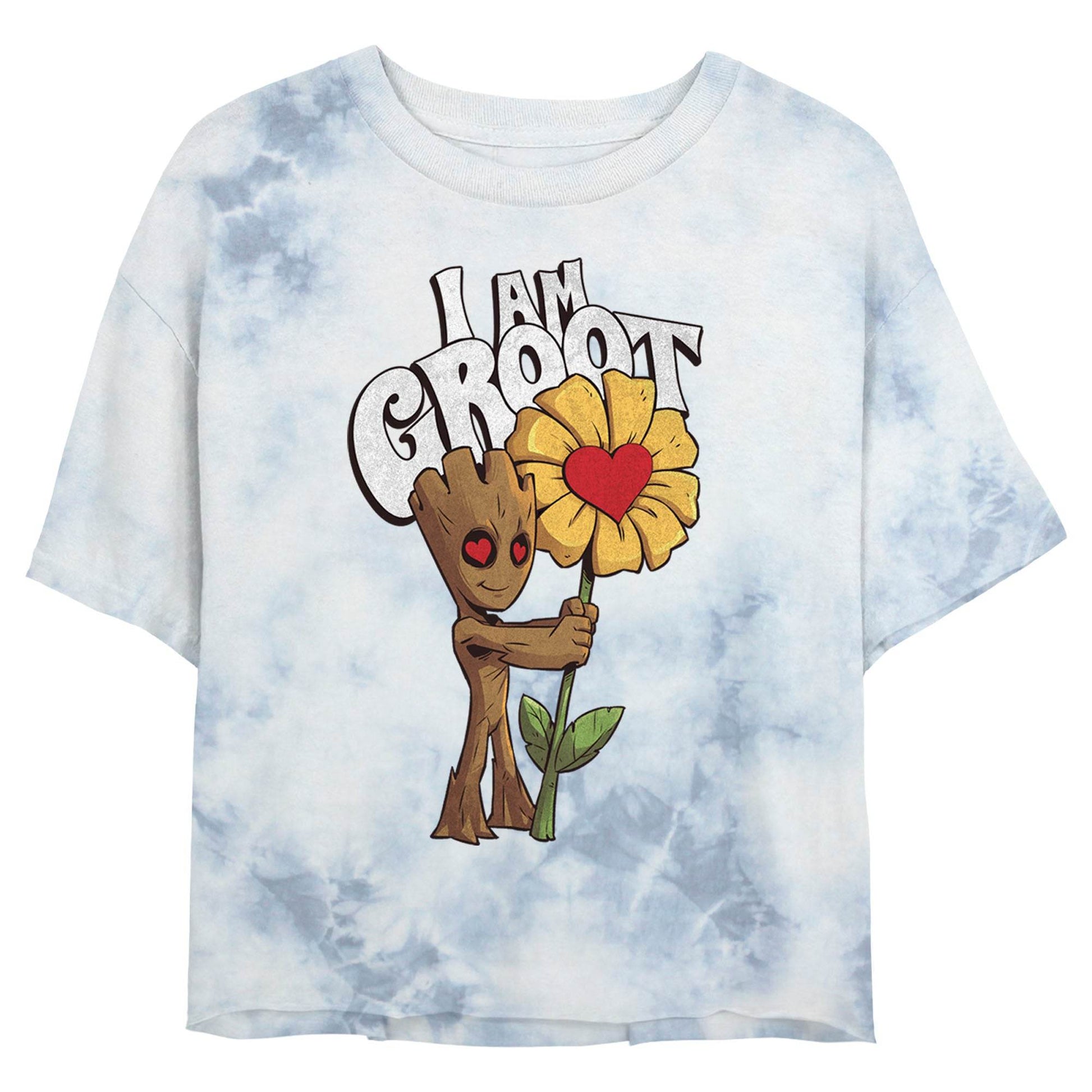 Junior's Marvel Mine Groot Bombard Tie-Dye T-Shirt - MARVEL PRODUCTS AND MORE