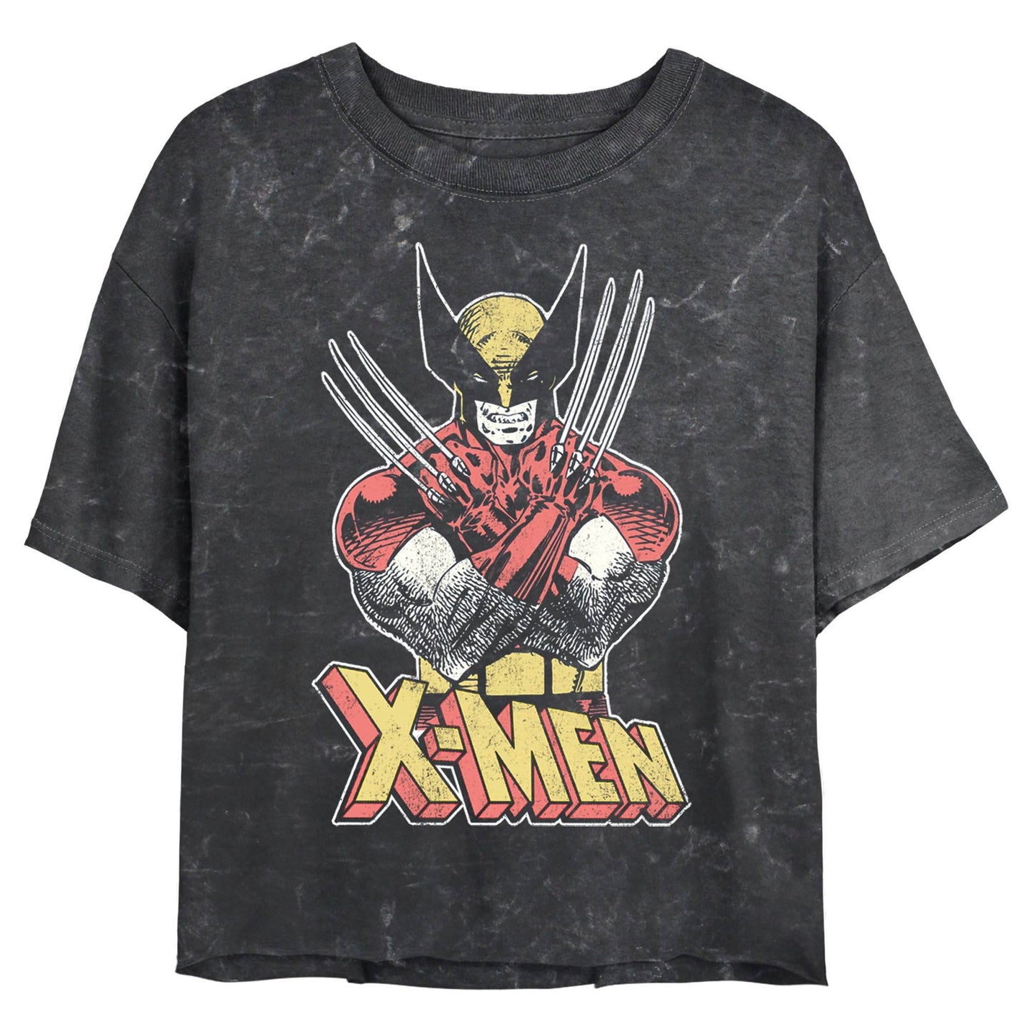 Junior's Marvel Vintage Wolverine Mineral Wash Crop Top - MARVEL PRODUCTS AND MORE
