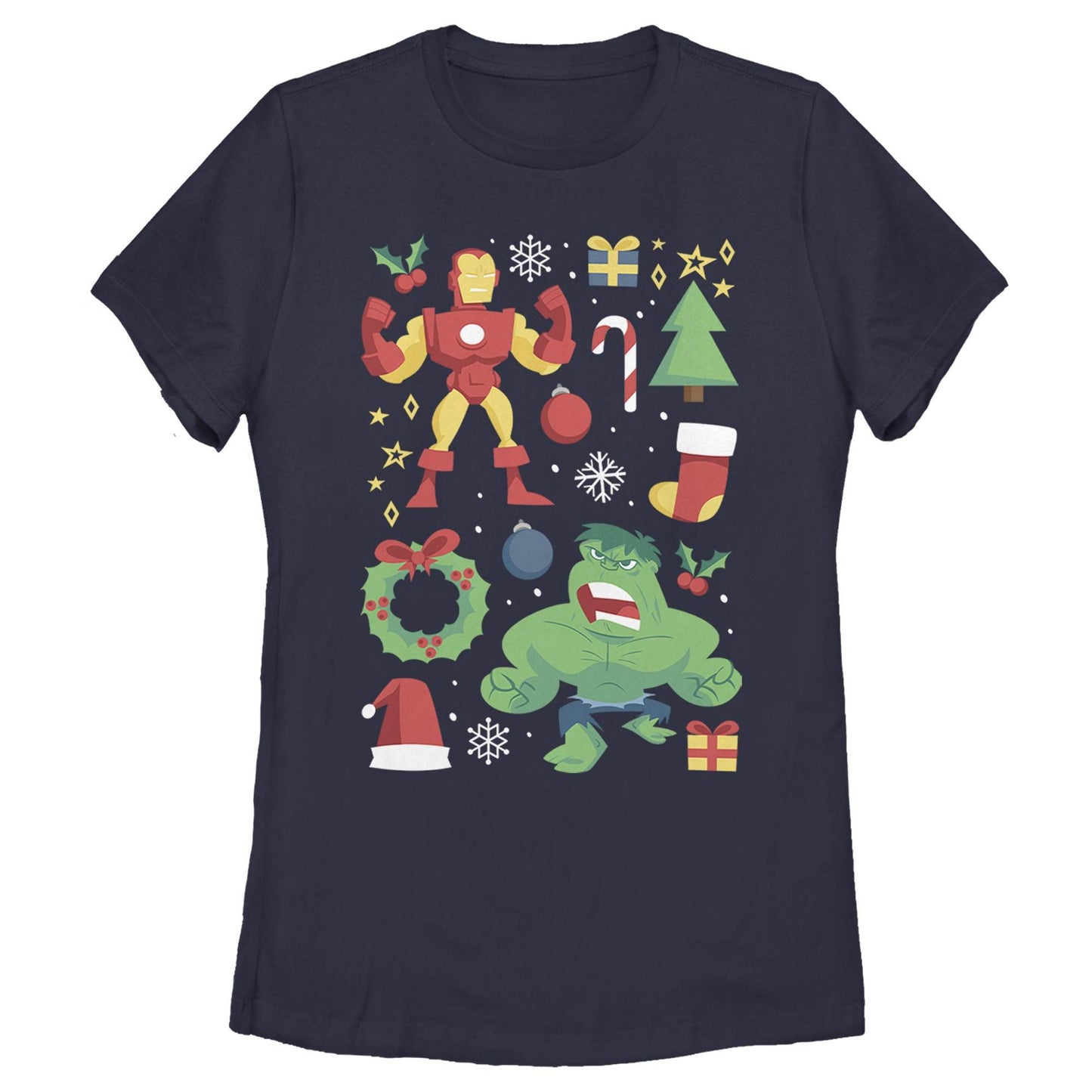 Women's Marvel Holiday Cheer T-Shirt - MARVEL PRODUCTS AND MORE