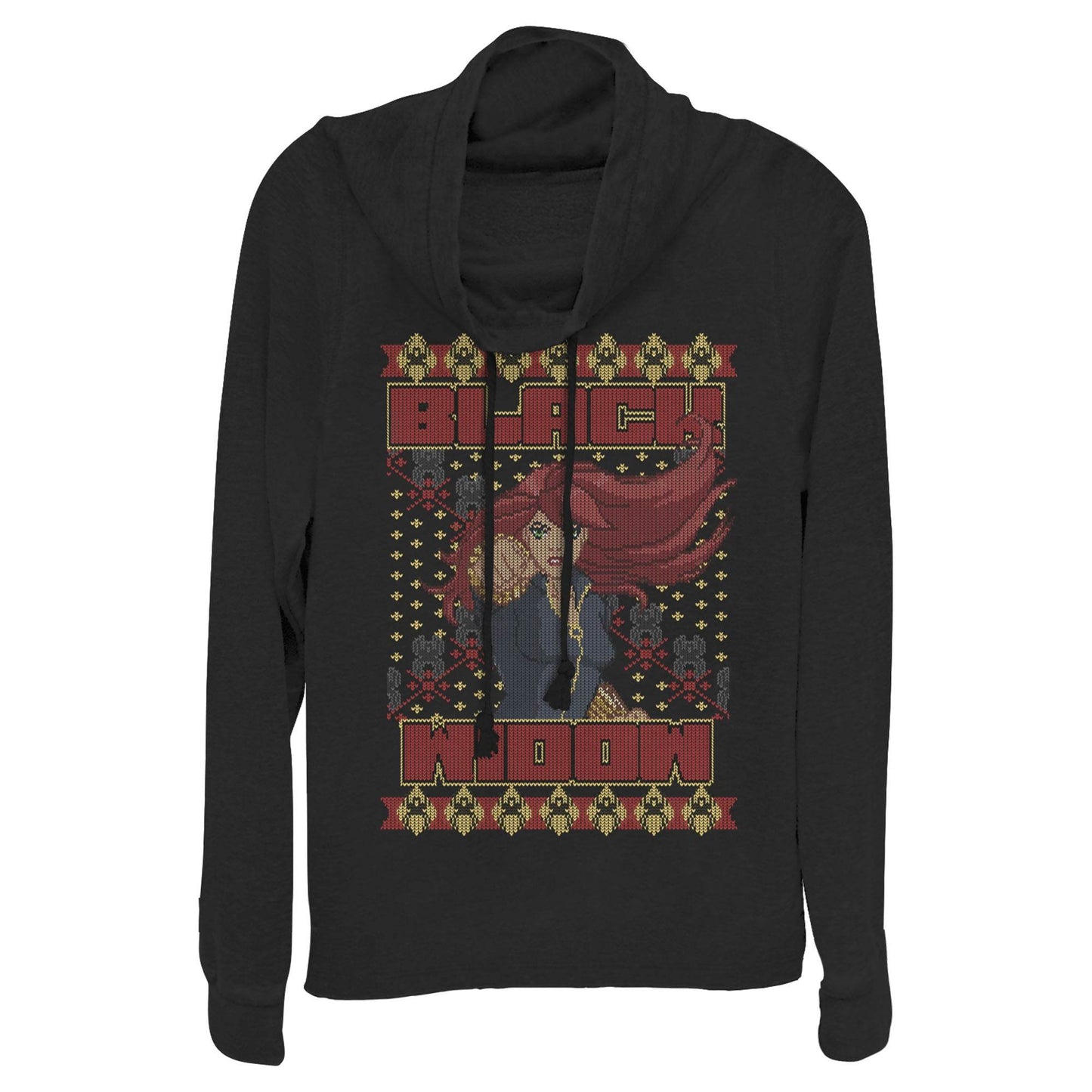 Junior's Marvel Black Widow Sweater Cowl Neck - MARVEL PRODUCTS AND MORE