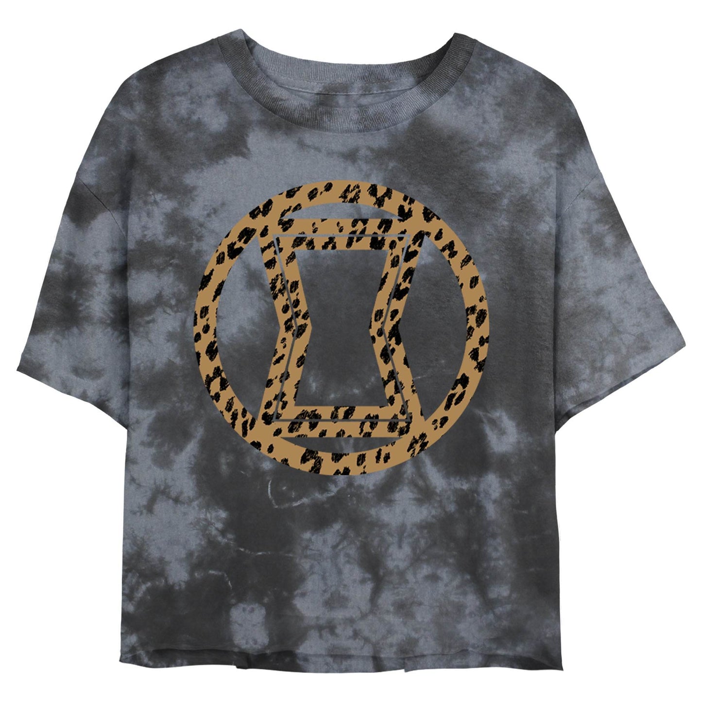 Junior's Marvel Widow Icon Leopard Fill Bombard Tie-Dye T-Shirt - MARVEL PRODUCTS AND MORE