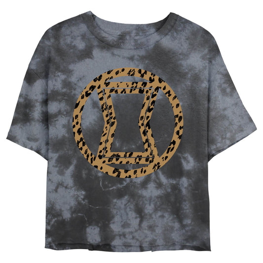 Junior's Marvel Widow Icon Leopard Fill Bombard Tie-Dye T-Shirt - MARVEL PRODUCTS AND MORE