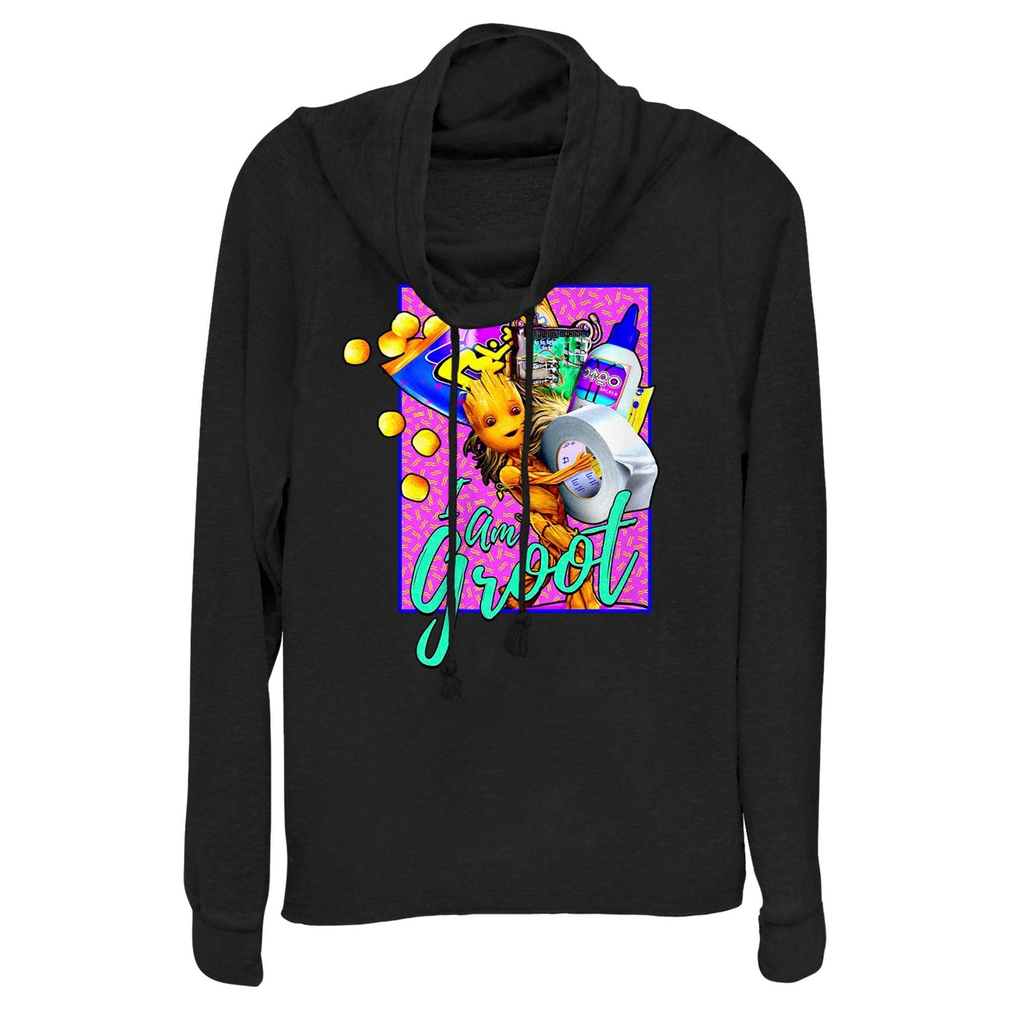 Junior's Marvel Rad Groot Cowl Neck - MARVEL PRODUCTS AND MORE