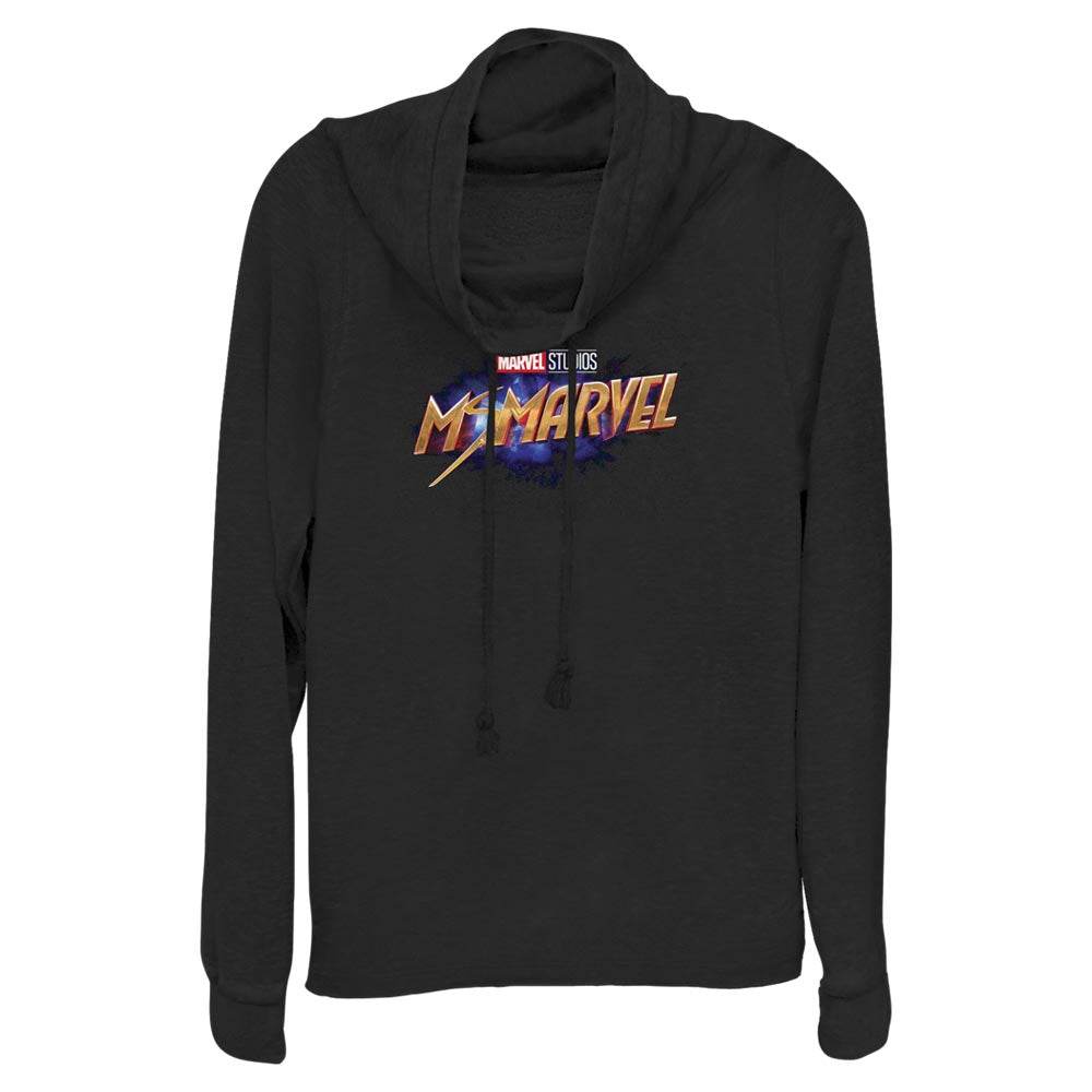 Junior's Marvel Ms Logo Cowl Neck - MARVEL PRODUCTS AND MORE