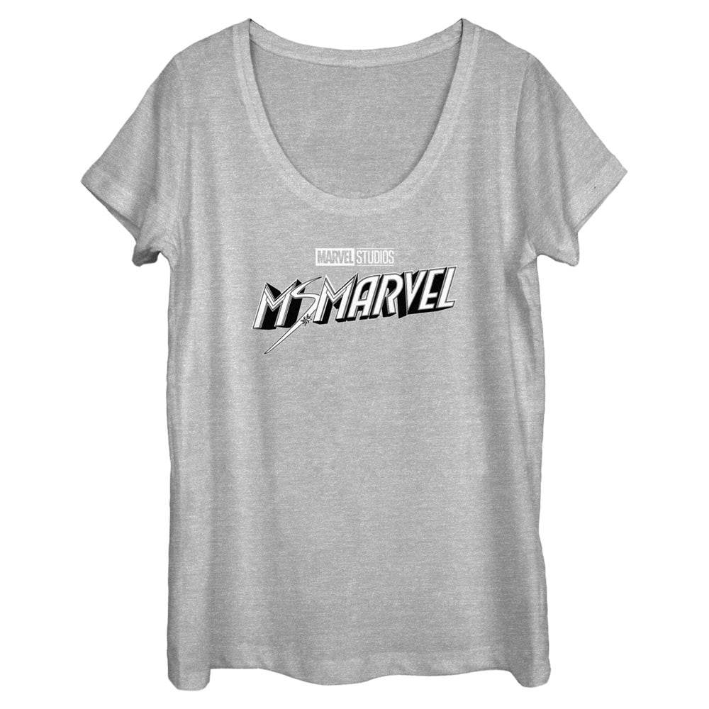Women's Marvel Black and White Scoop Neck T-Shirt - MARVEL PRODUCTS AND MORE