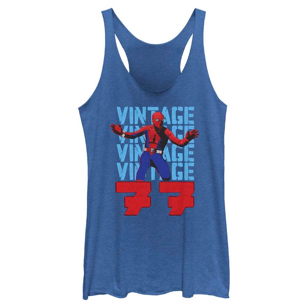 Junior's Marvel VINTAGE 77 SPIDEY Tank Top - MARVEL PRODUCTS AND MORE