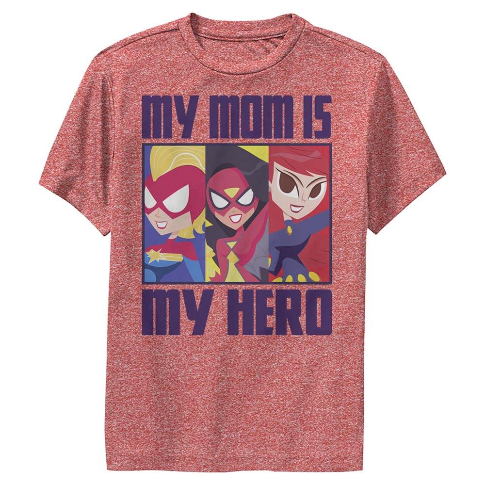 Boy's Marvel My Mom Is My Hero Cartoon Heroes T-Shirt - MARVEL PRODUCTS AND MORE