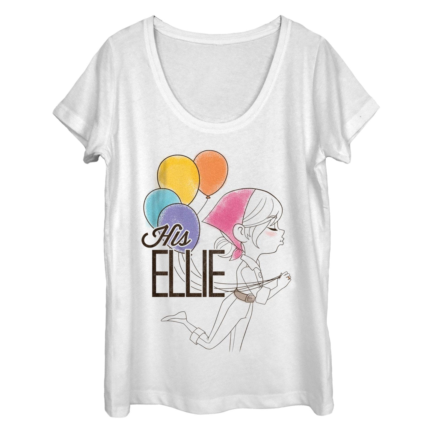 Women's Disney His Ellie Scoop Neck T-Shirt - MARVEL PRODUCTS AND MORE