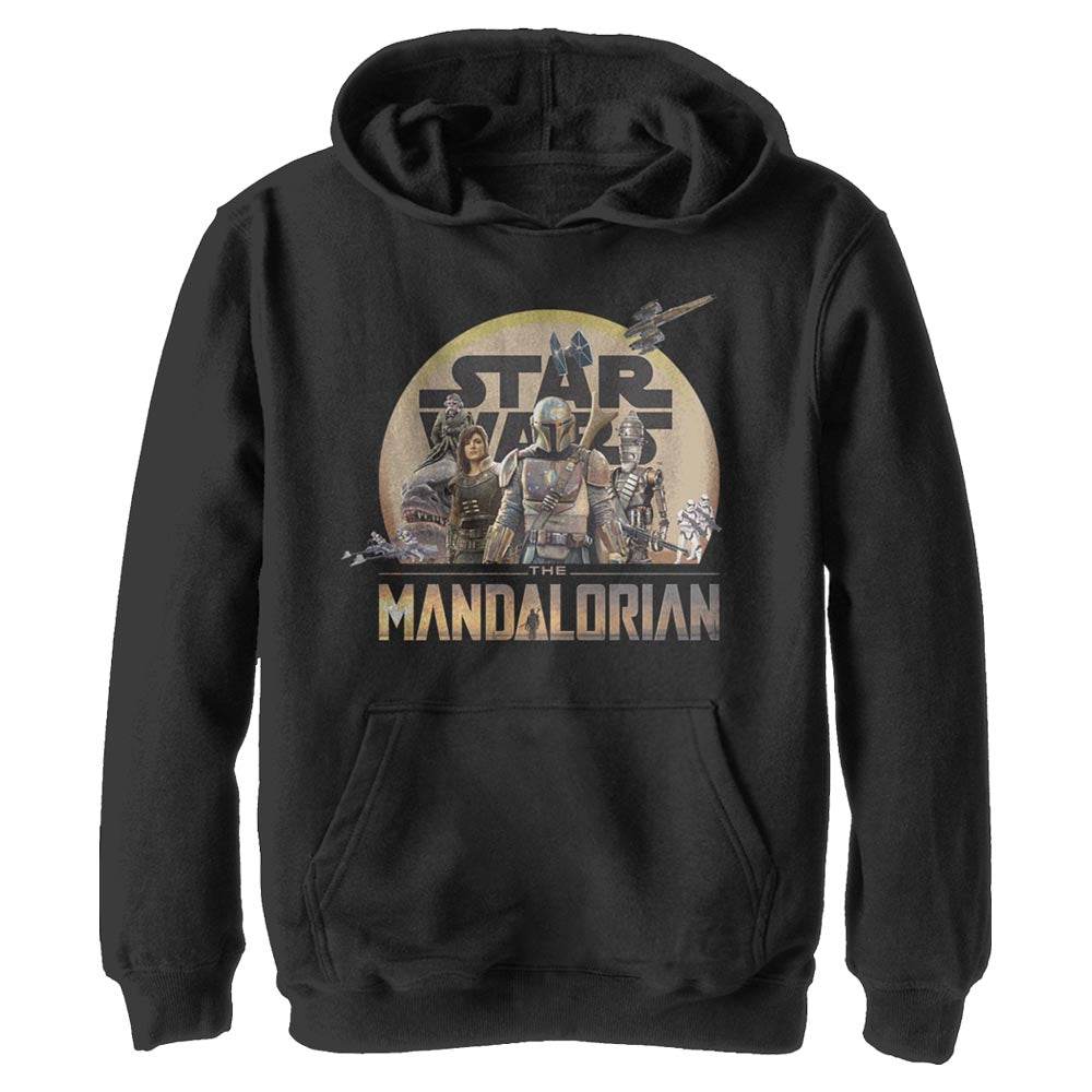 Boy's Star Wars Mandalorian Character Action Pose Lightweight Hoodie - MARVEL PRODUCTS AND MORE