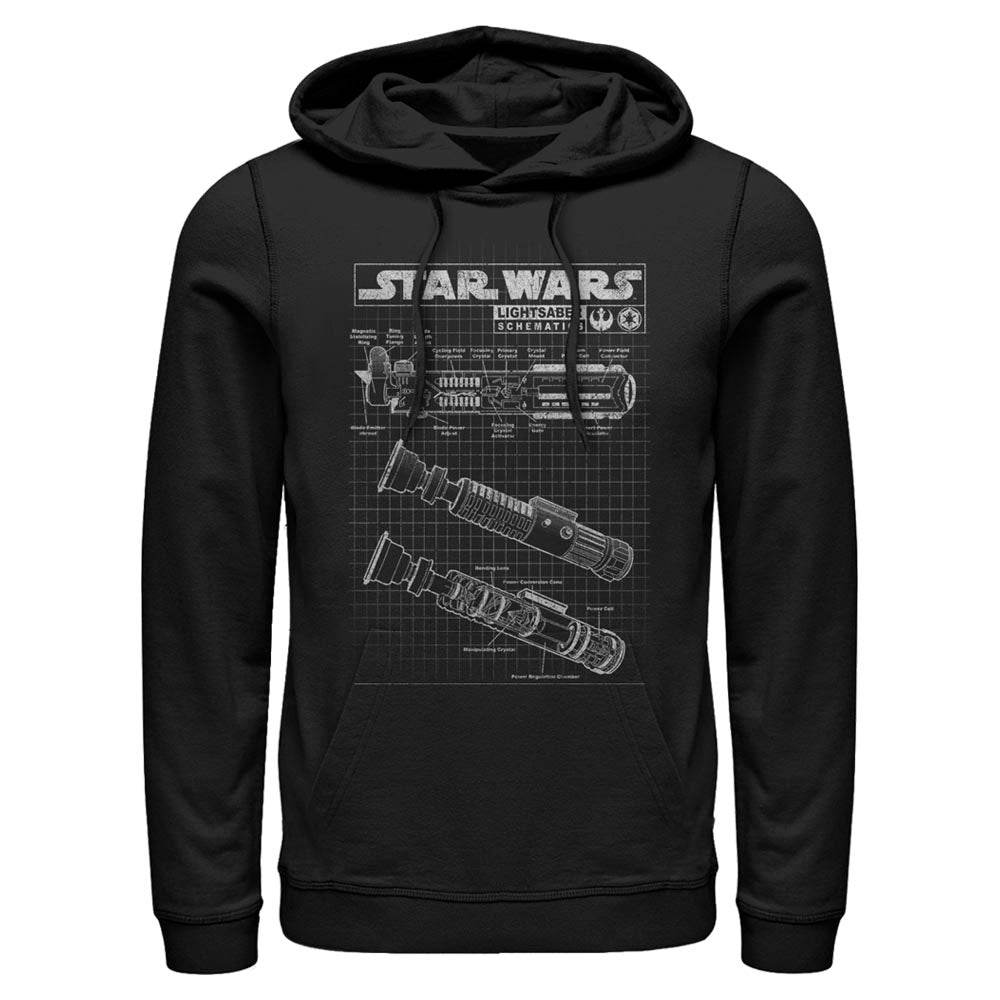 Men's Star Wars Saber Diagram Lightweight Hoodie - MARVEL PRODUCTS AND MORE