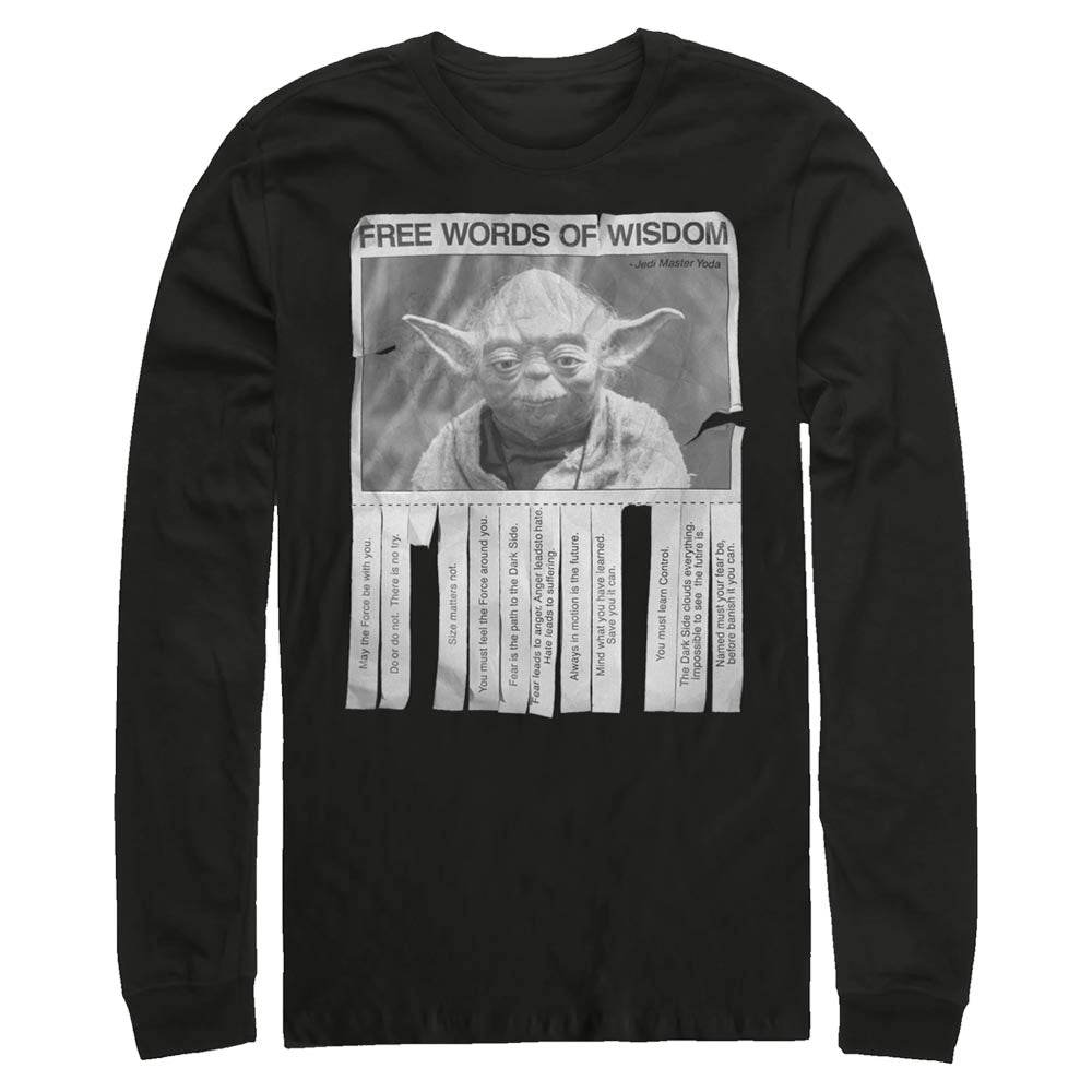 Men's Star Wars Words of Wisdom Long Sleeve T-Shirt - MARVEL PRODUCTS AND MORE