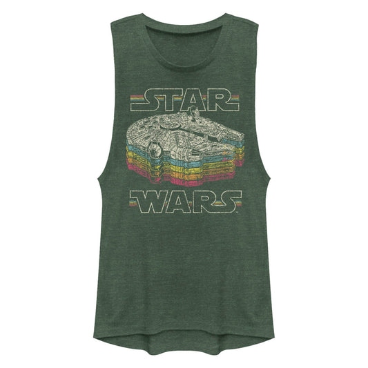 Junior's Star Wars Retro Color Muscle Tee - MARVEL PRODUCTS AND MORE
