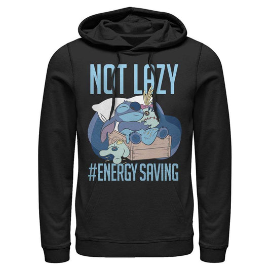 Men's Disney Disney Lilo & Stitch Not Lazy, Energy Saving Lightweight Hoodie - MARVEL PRODUCTS AND MORE