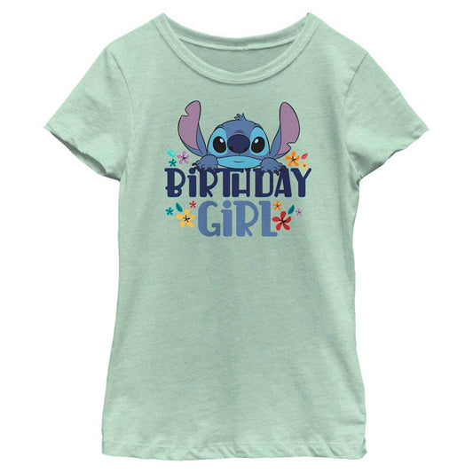 Girl's Disney Bday Girl Stitch T-Shirt - MARVEL PRODUCTS AND MORE