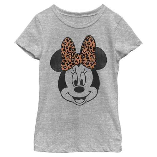 Girl's Disney Minnie Mouse Cheetah Print Bow T-Shirt - MARVEL PRODUCTS AND MORE