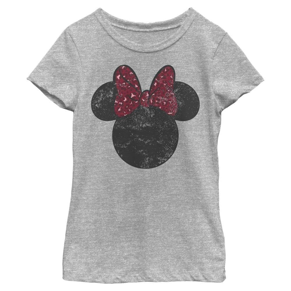 Girl's Disney Minnie Leopard Bow T-Shirt - MARVEL PRODUCTS AND MORE