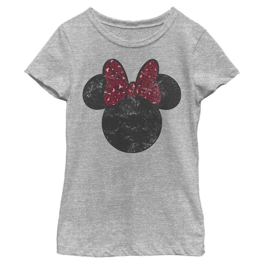 Girl's Disney Minnie Leopard Bow T-Shirt - MARVEL PRODUCTS AND MORE