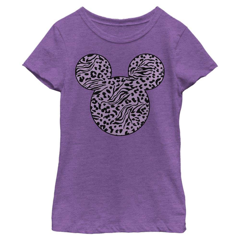 Girl's Disney Mickey Zebra Cheeta Fill T-Shirt - MARVEL PRODUCTS AND MORE