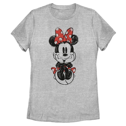 Women's Disney Sitting Minnie Sketch T-Shirt - MARVEL PRODUCTS AND MORE