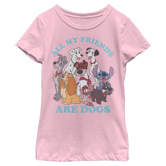 Girl's Disney All My Friends are Dogs T-Shirt - MARVEL PRODUCTS AND MORE