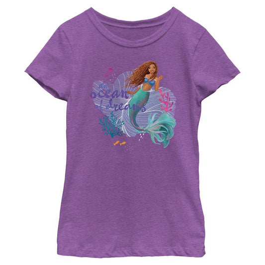 Girl's Disney Ariel an Ocean of Dreams Scene T-Shirt - MARVEL PRODUCTS AND MORE