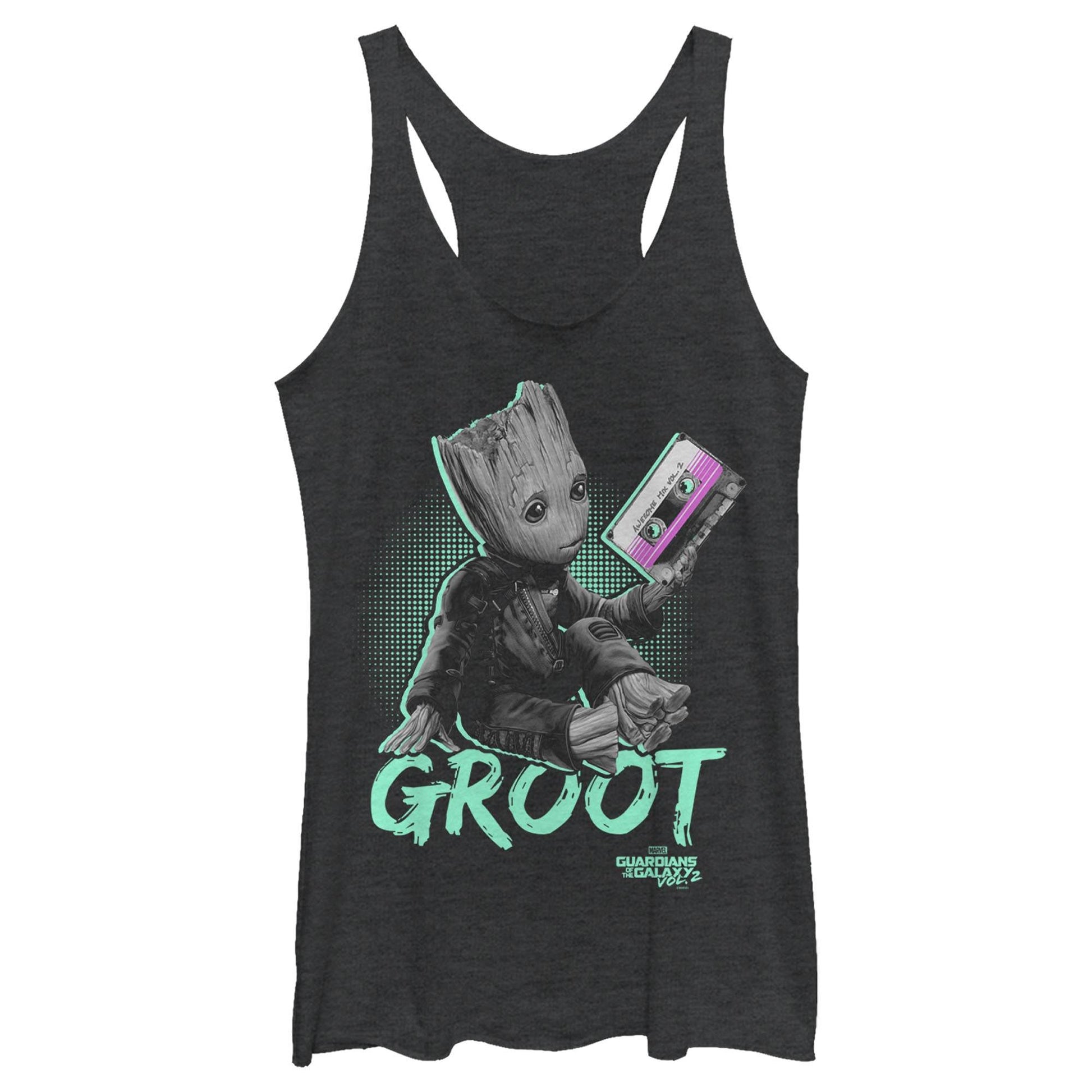 Junior's Marvel Neon Baby Groot Tank Top - MARVEL PRODUCTS AND MORE