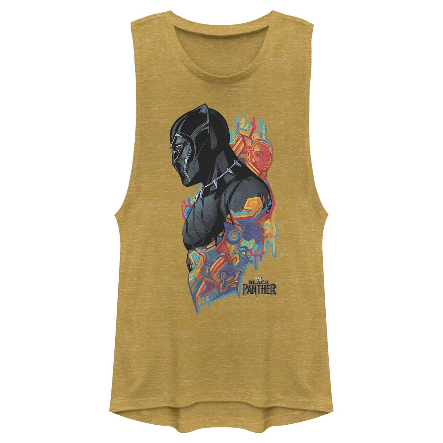 Junior's Marvel Colorful Panther Muscle Tee - MARVEL PRODUCTS AND MORE