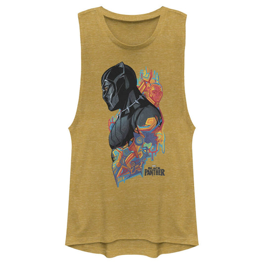 Junior's Marvel Colorful Panther Muscle Tee - MARVEL PRODUCTS AND MORE