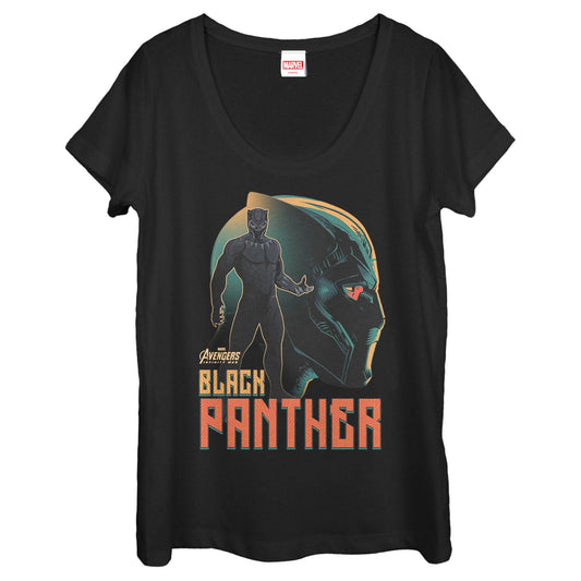 Women's Marvel King Wakanda Sil Scoop Neck T-Shirt - MARVEL PRODUCTS AND MORE
