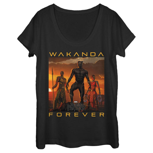 Women's Marvel Wakanda Forever Scoop Neck T-Shirt - MARVEL PRODUCTS AND MORE