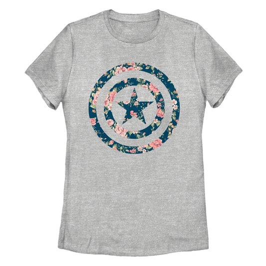 Women's Marvel Captain Floral T-Shirt - MARVEL PRODUCTS AND MORE