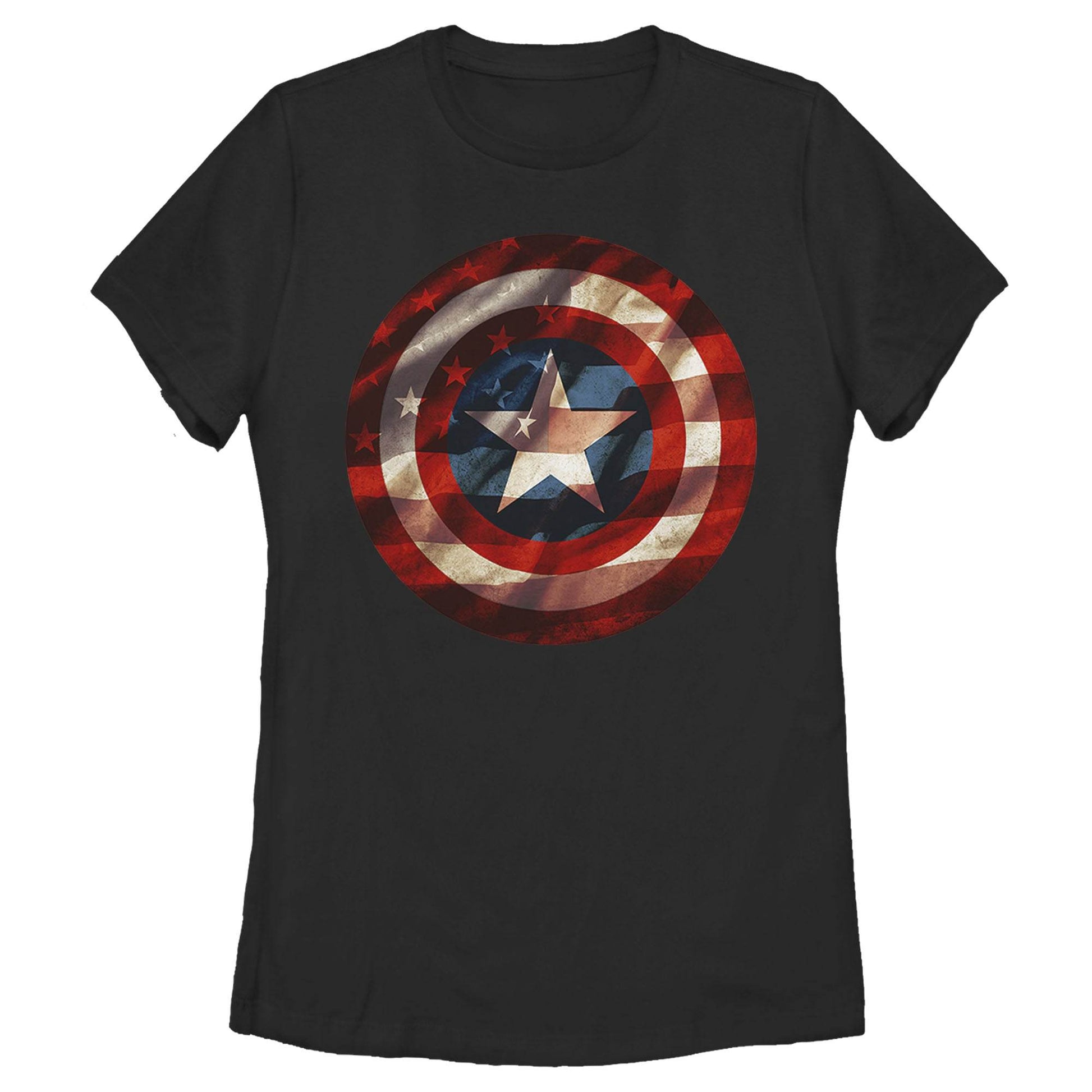 Women's Marvel Flag Shield T-Shirt - MARVEL PRODUCTS AND MORE