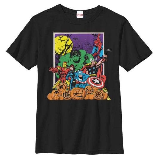 Boy's Marvel Halloween Avengers Scene T-Shirt - MARVEL PRODUCTS AND MORE