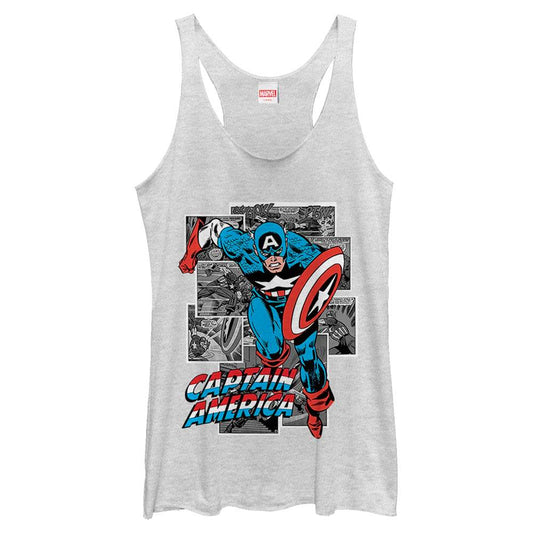 Junior's Marvel Comic Cap Tank Top - MARVEL PRODUCTS AND MORE