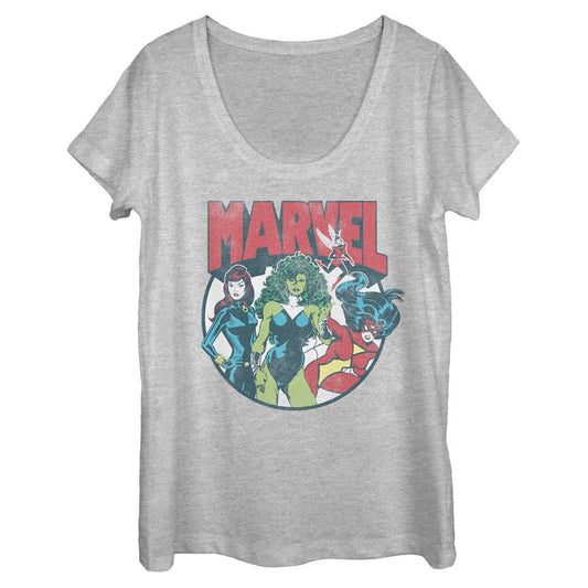 Women's Marvel Marvel Gals Scoop Neck T-Shirt - MARVEL PRODUCTS AND MORE