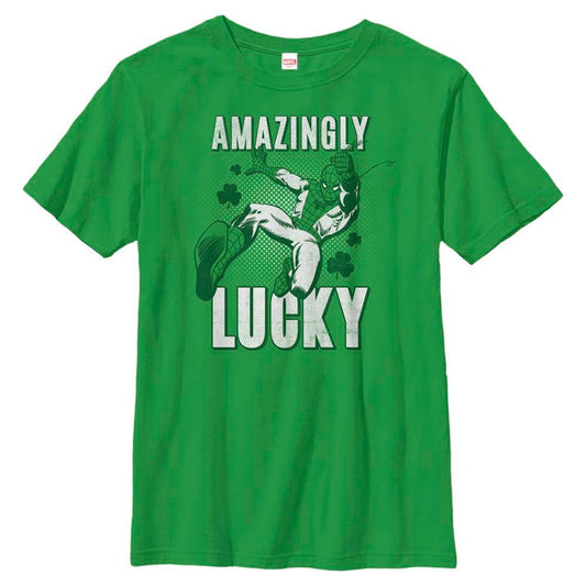 Boy's Marvel St. Patrick's Day Spider-Man Amazingly Lucky T-Shirt - MARVEL PRODUCTS AND MORE