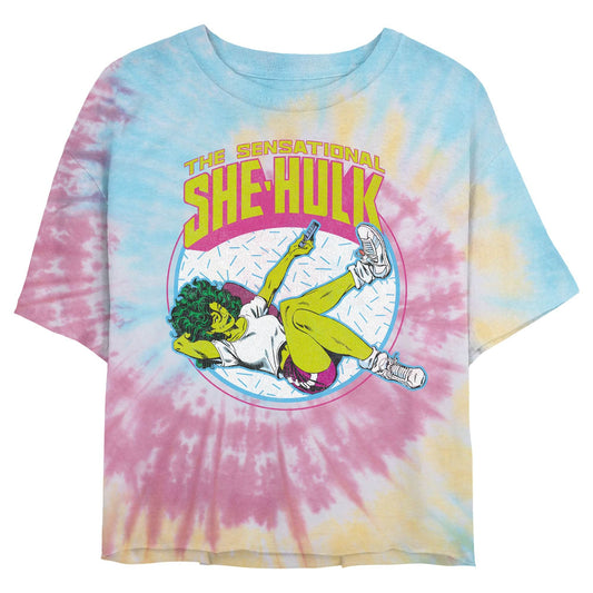 Junior's Marvel SHE HULK Tie-Dye Swirl T-Shirt - MARVEL PRODUCTS AND MORE